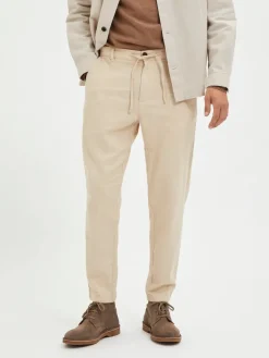pellavahousut, SLIM TAPE BRODY LINEN PANT>Selected Online