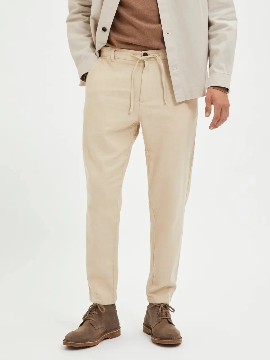 pellavahousut, SLIM TAPE BRODY LINEN PANT>Selected Online