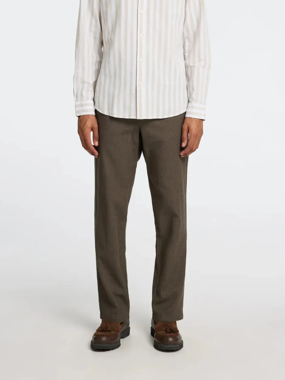 pellavahousut, SLIM TAPE BRODY LINEN PANT>Selected Discount