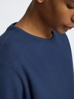 t-paita, JOSEPH PIQUE SS O-NECK Indigo><noscript><img width=