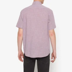 miesten lyhythihainen kauluspaita, PITT STRUCTURE Kuosi, Punainen>Signal Outlet