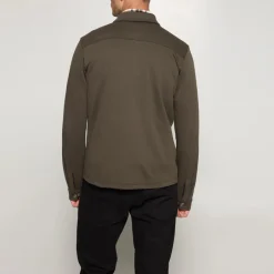 miesten paita, BERTLE ZIP OVERSHIRT Armeijanvihreä>Signal New