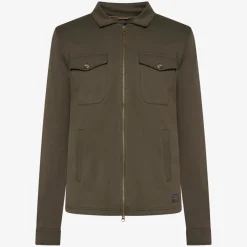 miesten paita, BERTLE ZIP OVERSHIRT Armeijanvihreä><noscript><img width=