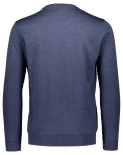, Miesten Neule, Merino Crew Indigo>Sinnuu Outlet