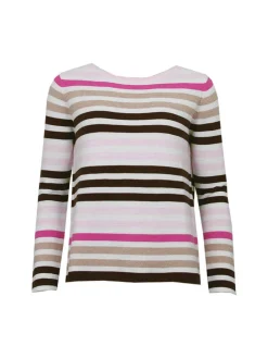 naisten neule, PORTER KNIT Raidallinen Vaaleanpunainen>S.T.I Sale