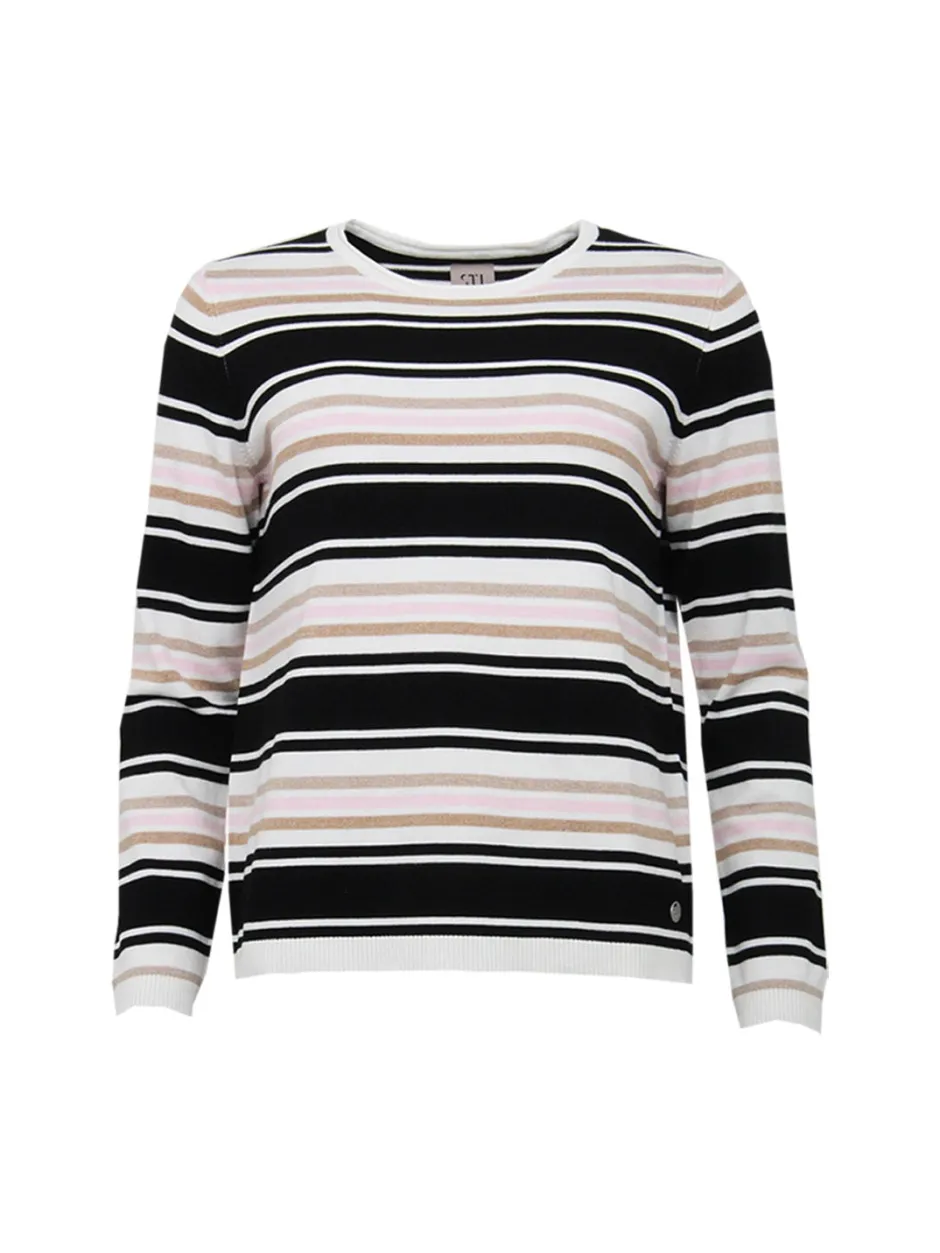 naisten neulepusero Bess Stripe Knit, a>S.T.I
