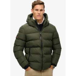 Miesten Talvitakki, Hooded Sports Puffer Jacket Armeijanvihreä>Superdry Sale