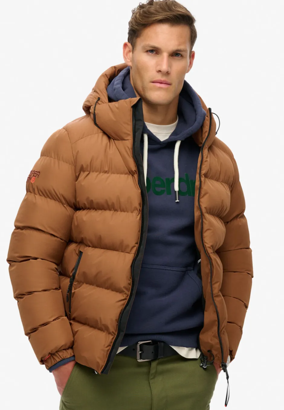 Miesten Talvitakki, Hooded Sports Puffer Jacket>Superdry Outlet