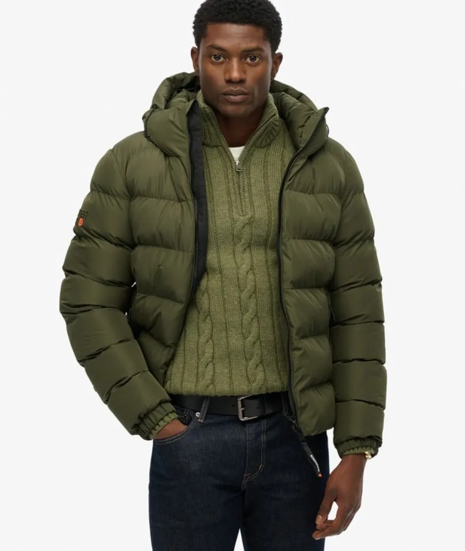 Miesten Talvitakki, Hooded Sports Puffer Jacket>Superdry Clearance
