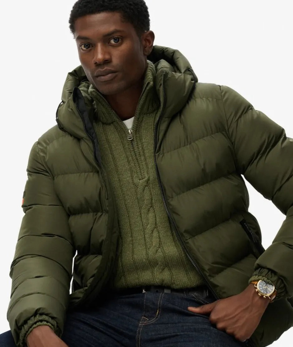Miesten Talvitakki, Hooded Sports Puffer Jacket>Superdry Clearance