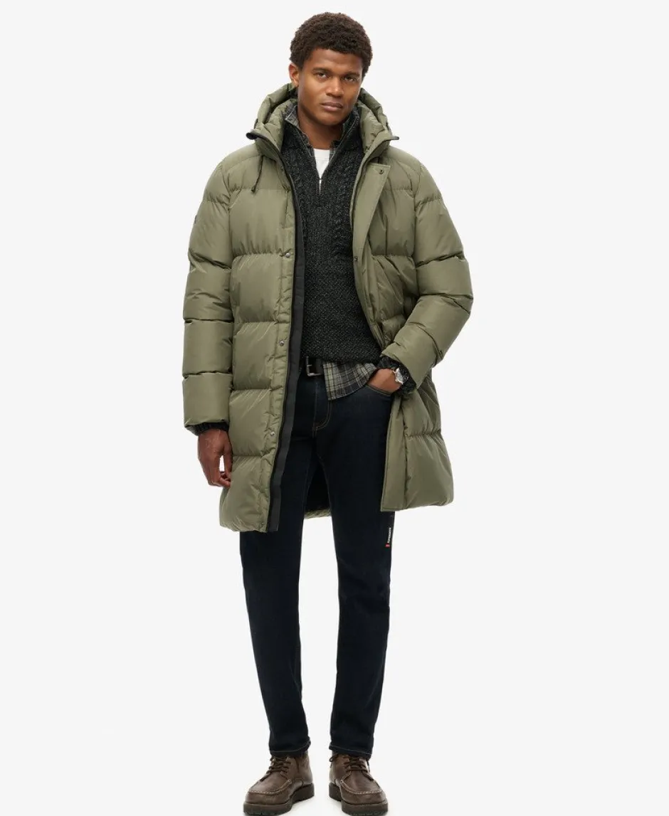Miesten Toppatakki, Hooded Sports Puffer Mid Jkt Armeijanvihreä>Superdry Hot