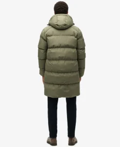 Miesten Toppatakki, Hooded Sports Puffer Mid Jkt Armeijanvihreä>Superdry Hot