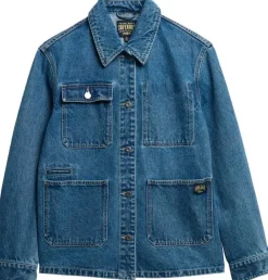 naisten farkkutakki, Denim Chore Jacket Indigo>Superdry Discount