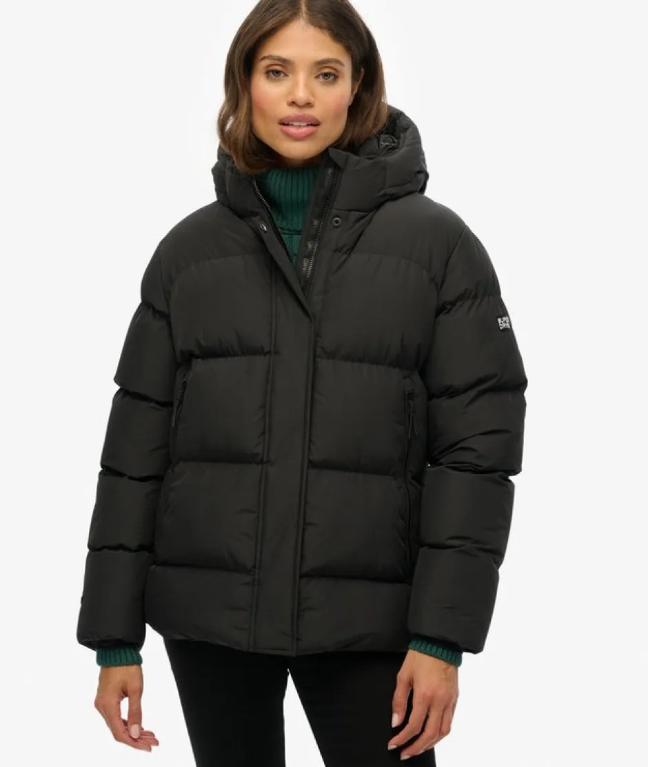 naisten takki Hooded 5 Baffle Sports Puffer,>Superdry