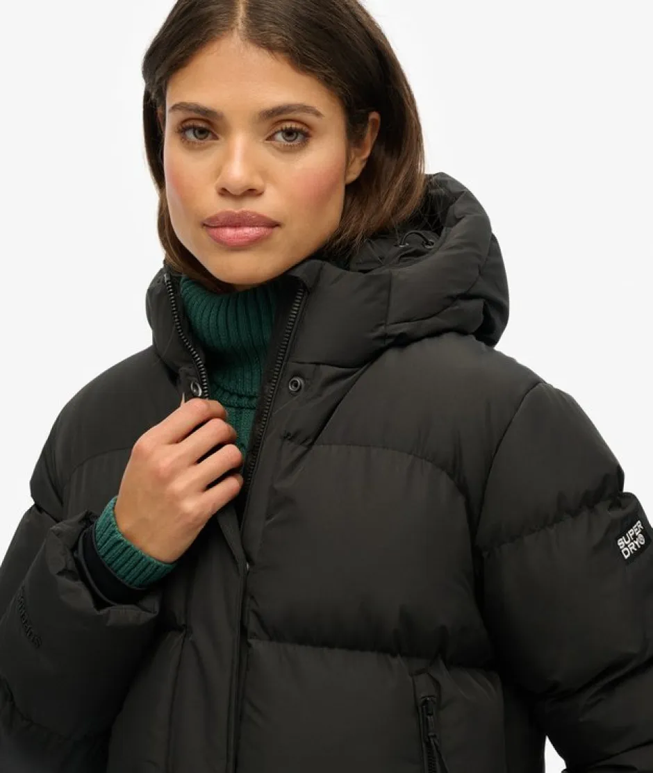 naisten takki Hooded 5 Baffle Sports Puffer,>Superdry