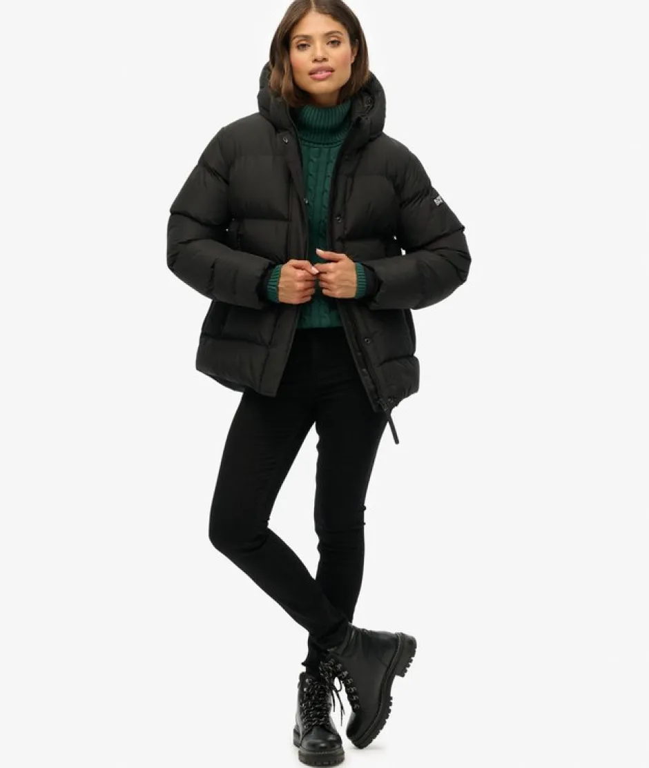 naisten takki Hooded 5 Baffle Sports Puffer,>Superdry