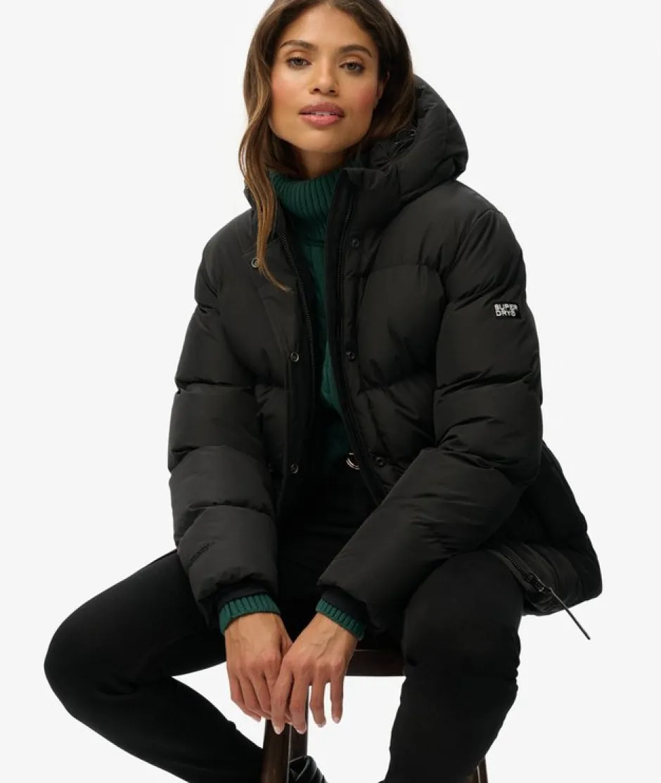 naisten takki Hooded 5 Baffle Sports Puffer,>Superdry