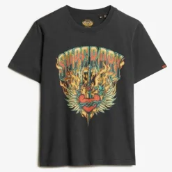 naisten t-paita, Biker Rock Graphic Relaxed Tee>Superdry Sale
