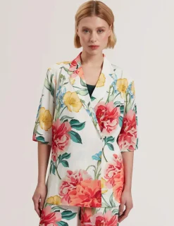naisten bleiseri, NYMPHA Printed Short Sleeve Blazer>Ted Baker New