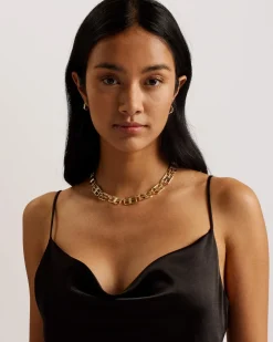 Naisten Mekko, TUNCA Satin Cowl Neck Evening Midi Dress><noscript><img width=