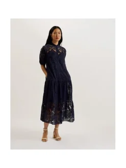 Naisten Mekko, XATIVA laced midi Shirt Dress With Puff>Ted Baker Online