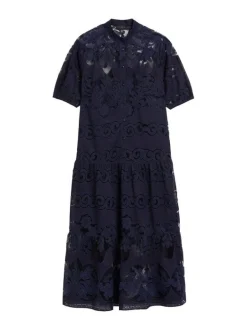 Naisten Mekko, XATIVA laced midi Shirt Dress With Puff><noscript><img width=