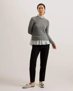 Naisten Neule, HOLINA Vaaleanharmaa><noscript><img width=