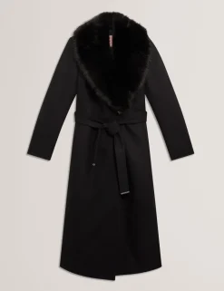 naisten takki MUSEA FAUX FUR BELTED LONG COAT,><noscript><img width=