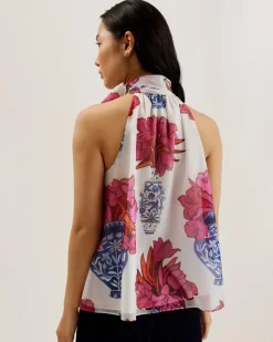 Naisten Toppi, AKAKI Organza printed Tie Neck Top>Ted Baker Hot