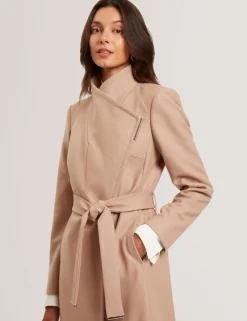 naisten villakangastakki, ROSE MID LENGHT BELTED WOOL COAT><noscript><img width=