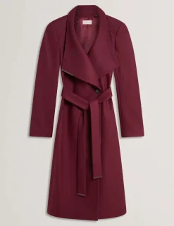 Rose Mid Length Belted Wool Wrap Coat,><noscript><img width=