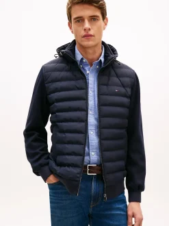 miesten hybriditakki Mix Media Hooded Zip,>Tommy Hilfiger Sale