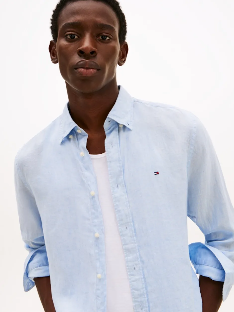 Miesten Kauluspaita, PIGMENT DYED LINEN SOLID>Tommy Hilfiger Sale