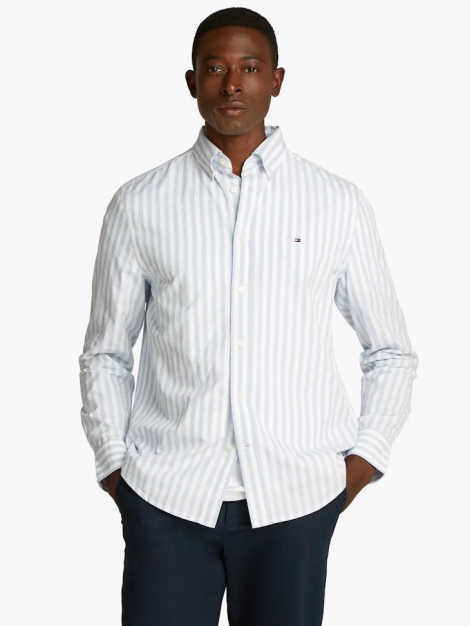 miesten kauluspaita, FLEX POPLIN BOLD STRIPE>Tommy Hilfiger Outlet