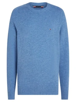 Miesten Neulepusero, LAMBSWOOL CREW NECK KONEPESTÄVÄ>Tommy Hilfiger Best