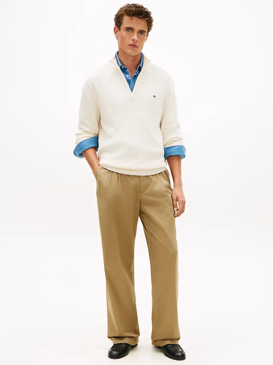 miesten neulepusero Seasonal Structure Zip Mock,>Tommy Hilfiger Sale