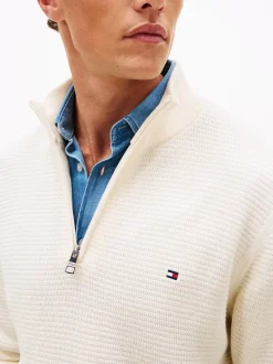 miesten neulepusero Seasonal Structure Zip Mock,><noscript><img width=