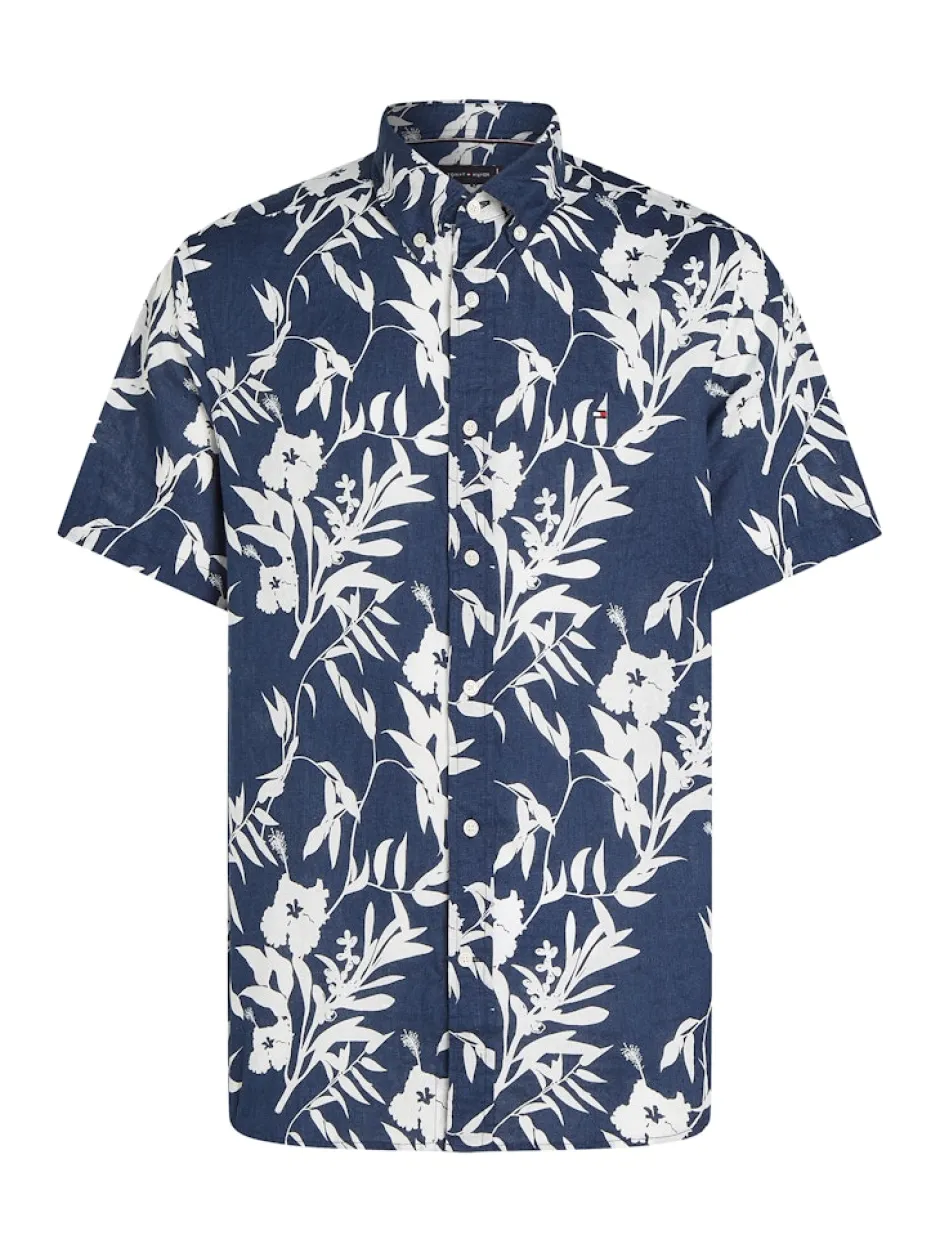 miesten pellavapaita, LINEN TROPICAL PRT SS RF SHIRT>Tommy Hilfiger Hot