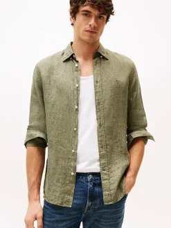 miesten pellavapaita, PIGMENT DYED LINEN SOLID>Tommy Hilfiger Best