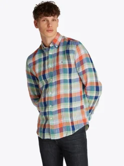 miesten pellavapaita, LINEN SUMMER MADRAS>Tommy Hilfiger Clearance