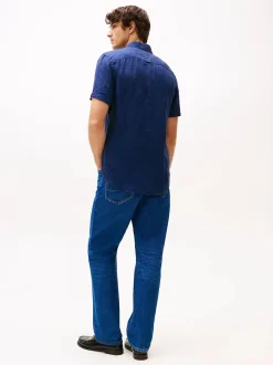 miesten pellavapaita, PIGMENT DYED LINEN RF SS>Tommy Hilfiger Outlet