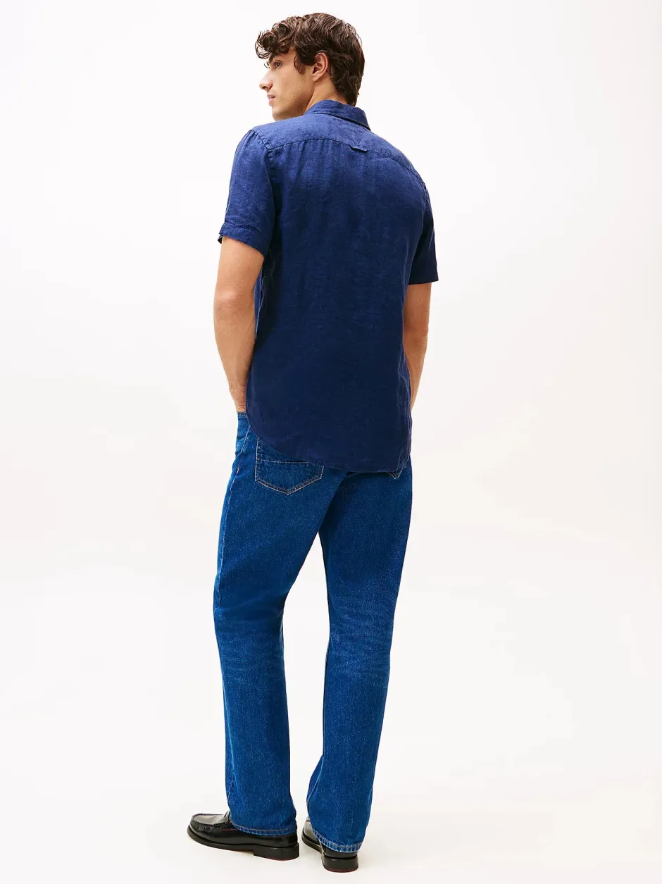 miesten pellavapaita, PIGMENT DYED LINEN RF SS>Tommy Hilfiger Outlet