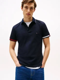miesten pikeepaita, FLAG CUFF SLM FIT POLO>Tommy Hilfiger