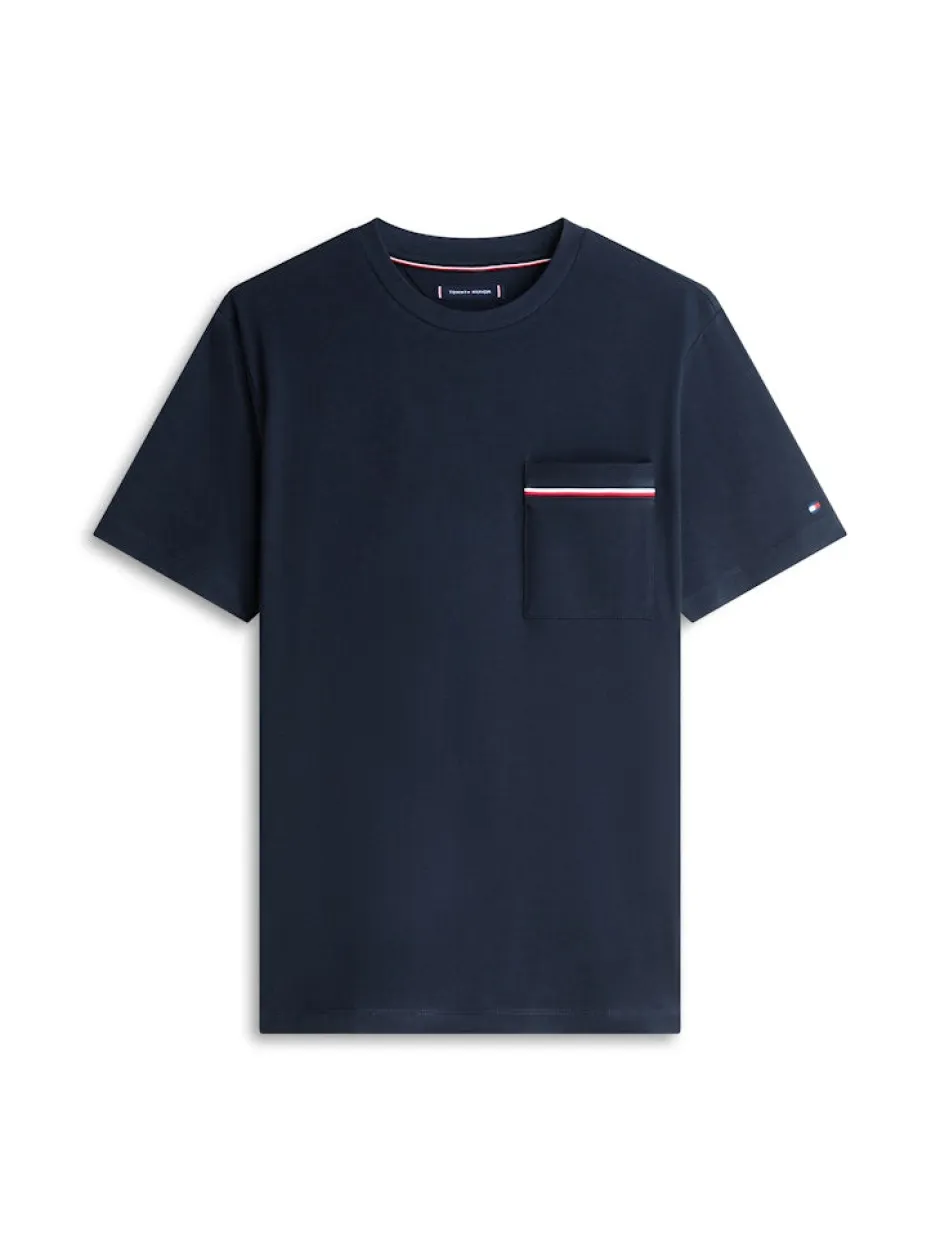 miesten t-paita Global Stripe Pique Pocket Tee,>Tommy Hilfiger Online