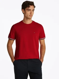 miesten t-paita, GLOBAL STRIPE CUFF TEE>Tommy Hilfiger Discount