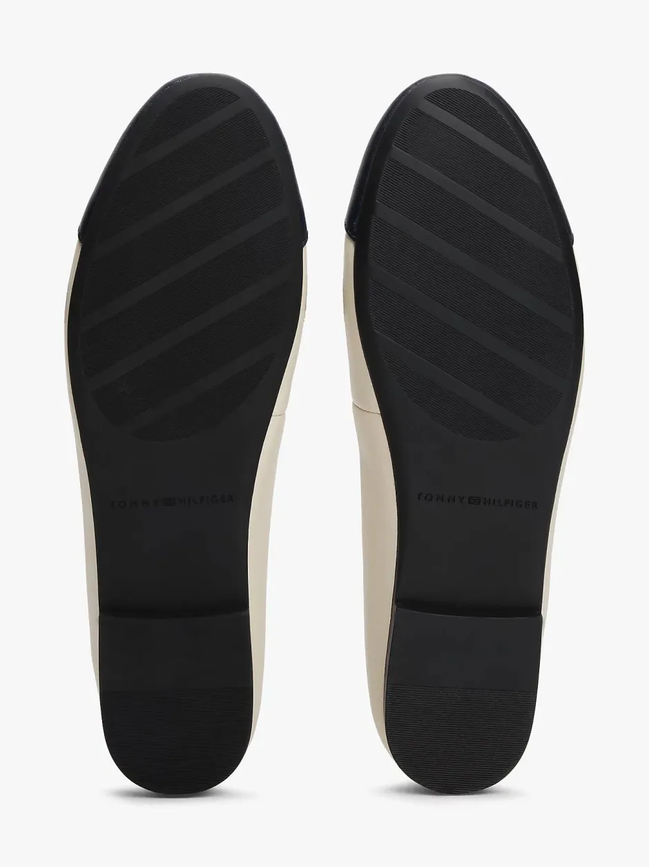 naisten balleriinat, TOE CAP LEATHER BALLERINA Beige Kuosi>Tommy Hilfiger Hot