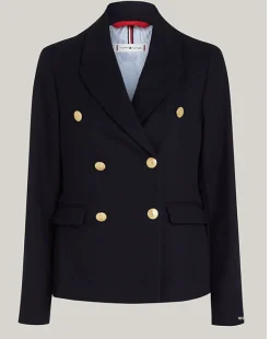 Naisten Bleiseri, PIQUE GOLD BUTTON REGULAR BLAZER>Tommy Hilfiger Hot