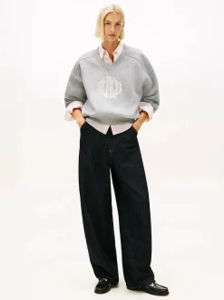 Naisten Collegepaidat Varsity V-nk Fleece, Vaaleanharmaa><noscript><img width=