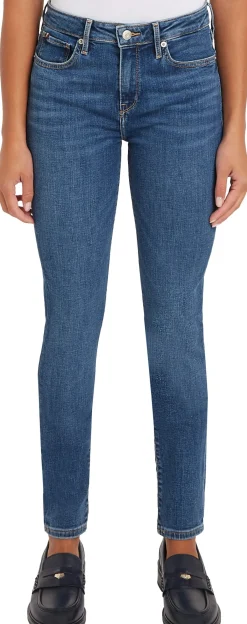 naisten farkut, COMO SKINNY RW MID BLUE Indigo>Tommy Hilfiger New