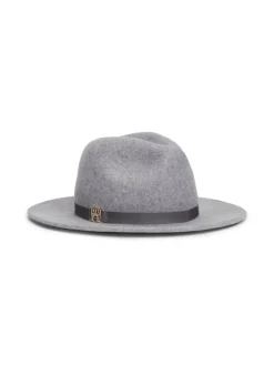 Naisten Fedora, TH MONOGRAM FEDORA HAT Vaaleanharmaa>Tommy Hilfiger Outlet